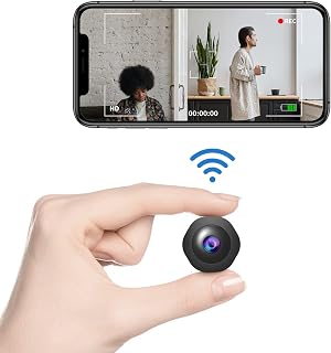Mini Spy Hidden Camera WiFi Nanny Cam with App 1080P HD Small Wireless Portable Home Security Cameras Covert with Night Vision Motion Detection Built in Battery 32Gb SD Card for Home Indoor Outdoor