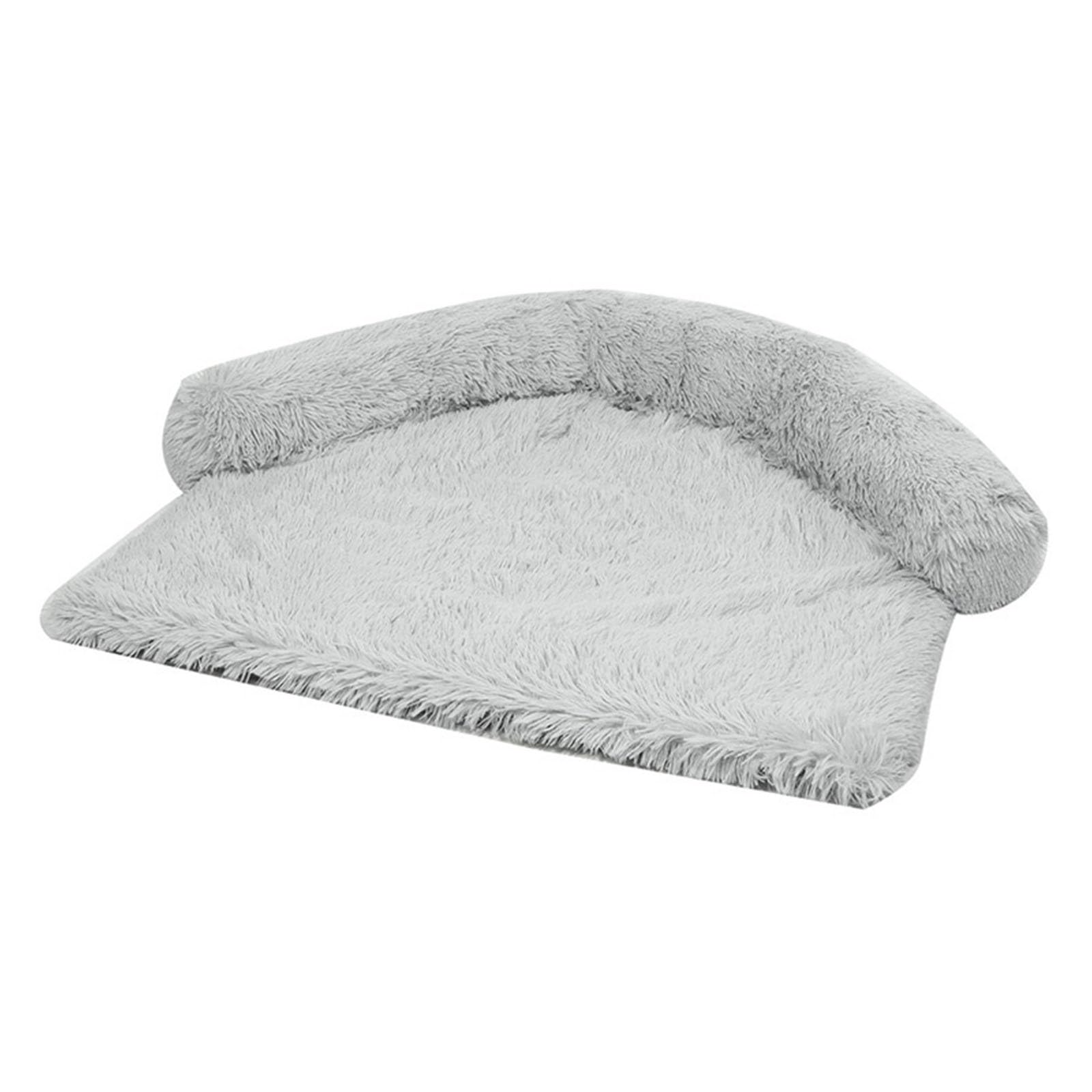 legowisko dla psa, Ortopedyczna, miękka, pluszowa poduszka uspokajająca dla psa, dużych i średnich psów, zmywalna, zdejmowana(Light Gray,L)