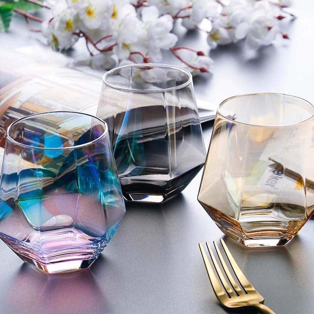 Estante para vino Decantador de whisky Juego de 2 vasos de whisky Vasos de agua potable premium irrompibles Vaso transparente de 300 ml Perfectamente ponderado para bebidas cortas Seguro apilable (