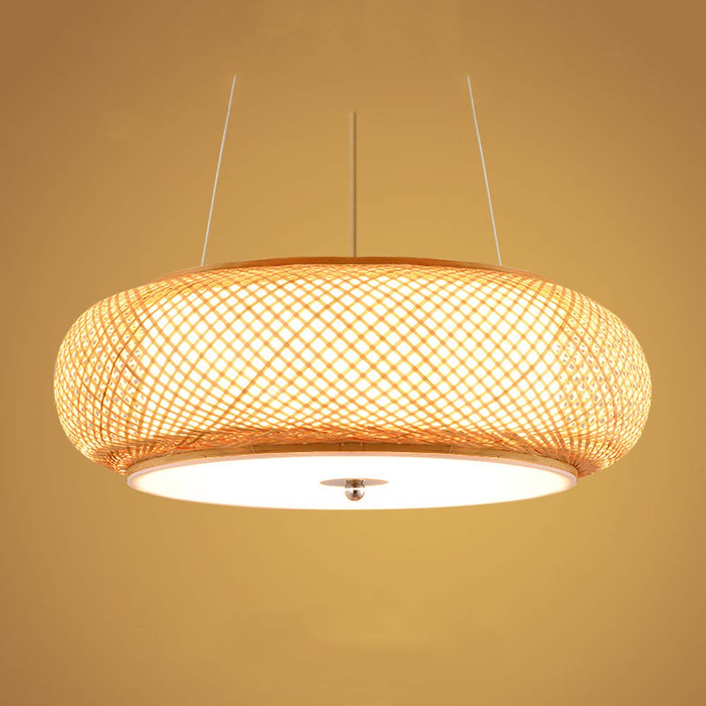 Luminaire tissé à la main naturel simple et lampe suspendue japonaise trois têtes E27