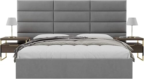 Miniatura 29 de Vänt - Paneles tapizados de cabecera para montar en la pared, diseño Isabelle, 60 x 23 pulgadas, configuración de 4 paneles individuales,