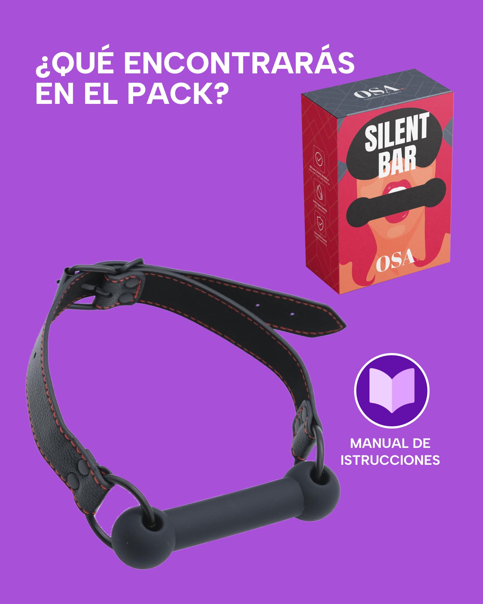 MySecretCase Mordaza Boca Sex Silicona, Gag Ball Erótico Juguetes Eróticos Para Pareja Sexuales Bondage Bdsm Juegos Sexuales y Dominación Boca a Boca