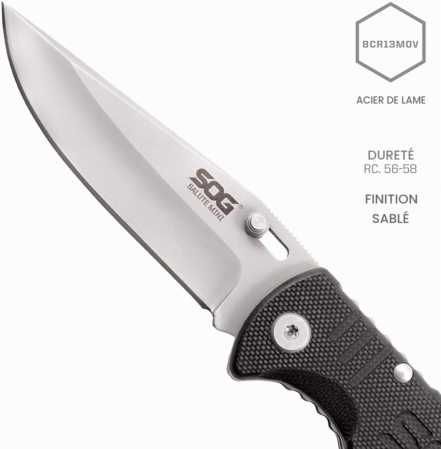 Sog Salute Mini Bead Blast 8Cr13MoV Couteau Pliant