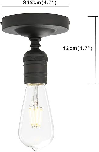 Miniatura 2 de Phansthy Lámpara de techo semiempotrada, lámpara industrial vintage cerca del techo, lámpara colgante para dormitorio, cocina, sala de estar,