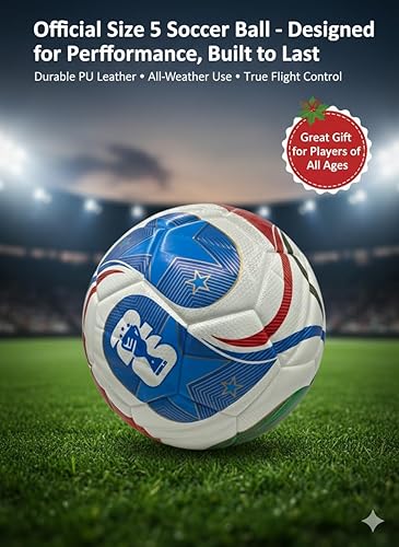 Miniatura 9 de Balón de fútbol de tamaño oficial de la Copa del Mundo 2026, talla 5, fútbol profesional para entrenamiento y partido, piel sintética duradera con