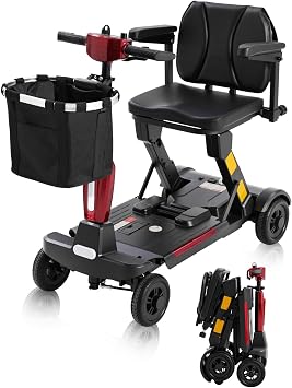 Ecomobi MS02 F Fully Folding Mobility Scooters for Adults 5 mph, 53 lbs Lightweight Electric Wheelchair, 43" Turning Radius, Digital Display
