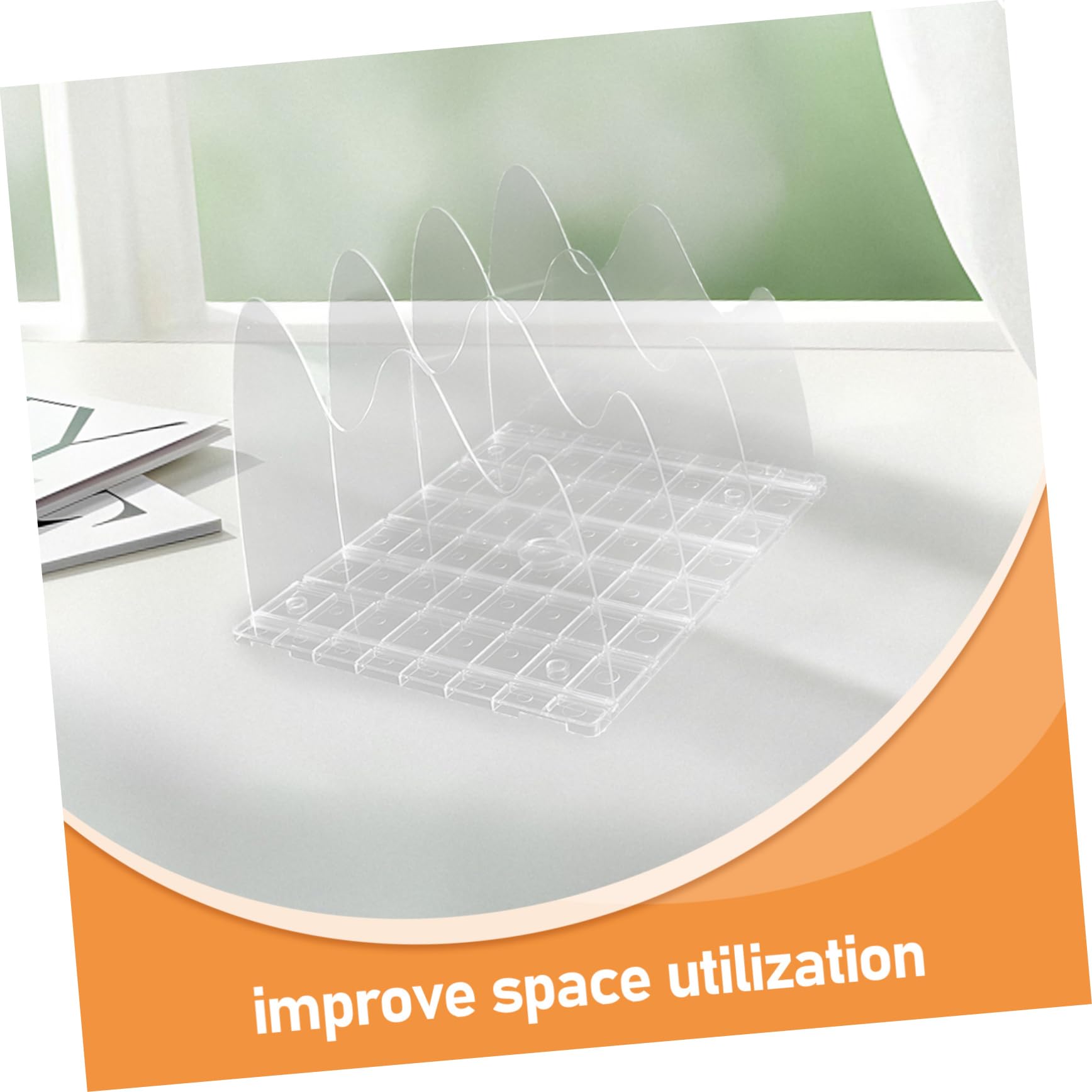 Divisor de Estantes Ajustable de Plástico Transparente, Organizador Creativo con Múltiples Compartimentos para Bolsos, Correo y Oficina