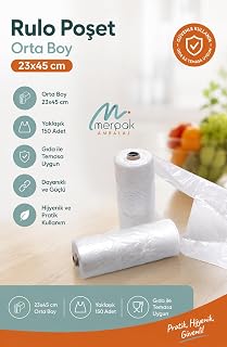 Rulo Poşet Orta Boy 1 Rulo Şeffaf Hışır Poşet Mark