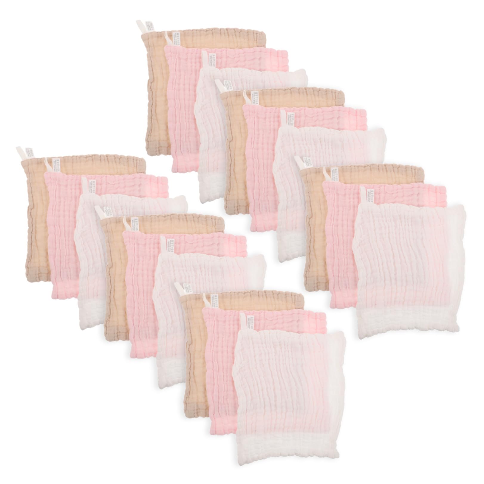 Toyvian 18 Stück Reine Baumwoll Mulltücher für Neugeborene mit 6 Schichten Sanfte Reinigung Maschinenwaschbar Größe 25x25cm für Pflege und Tägliche Anwendung