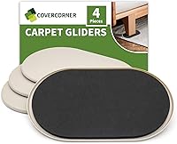 Vista 9 de Deslizadores de muebles para alfombra 8 unidades - Deslizadores para mover muebles de 3 1/2 pulgadas Protectores de suelo para patas de sillas