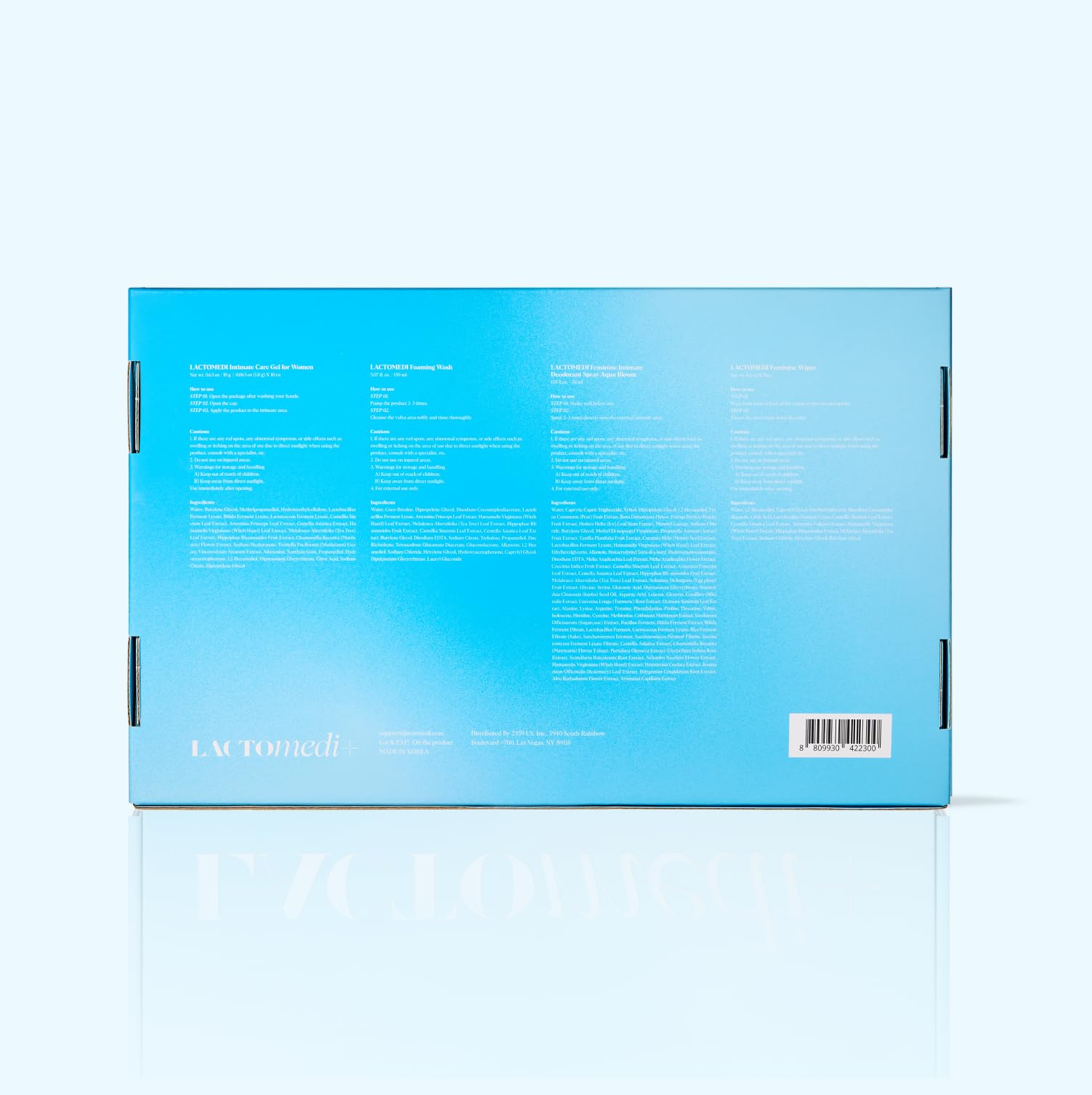 LACTOMEDI Bestie Box Intimate Care Kit – pH Balanced Feminine Hygiene Set with Intimate Care Gel, Foaming Wash, Deodorant Spray & Feminine Wipes for Daily Freshness