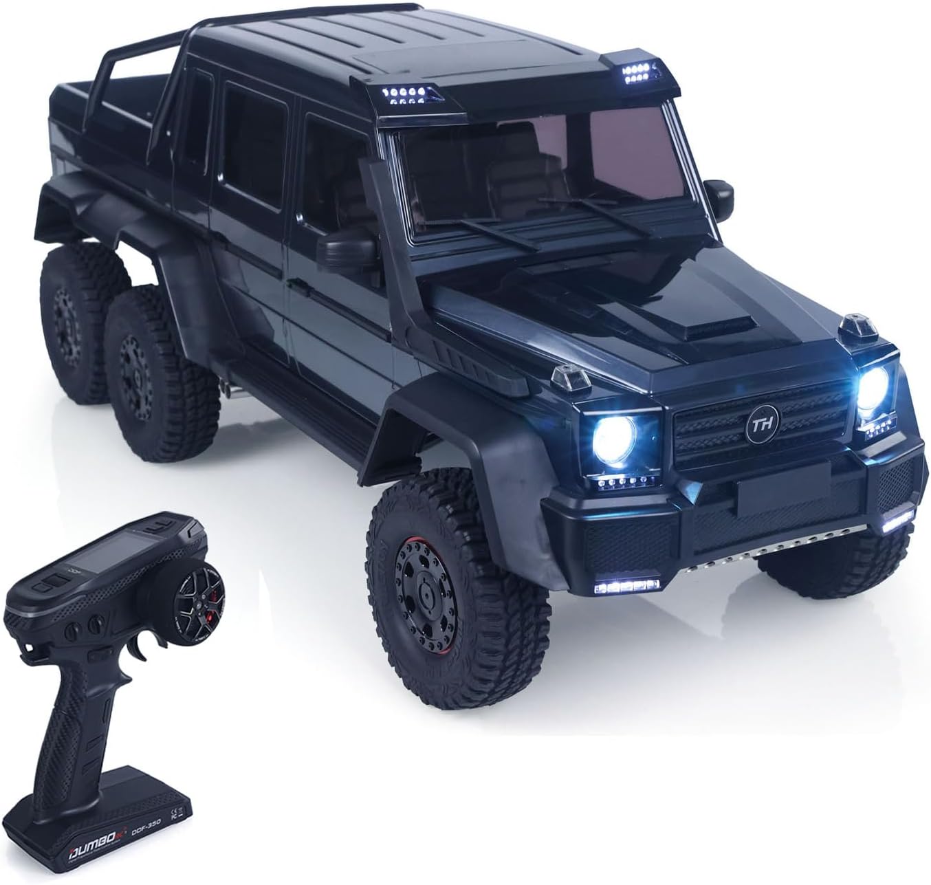 Traction Hobby Km6 6Wd 1/8 Radio Controlled Off Road Vehicle Rc Electric Model Cars 2Speeed Axel Locks 775 Brushed Motor(Grey)