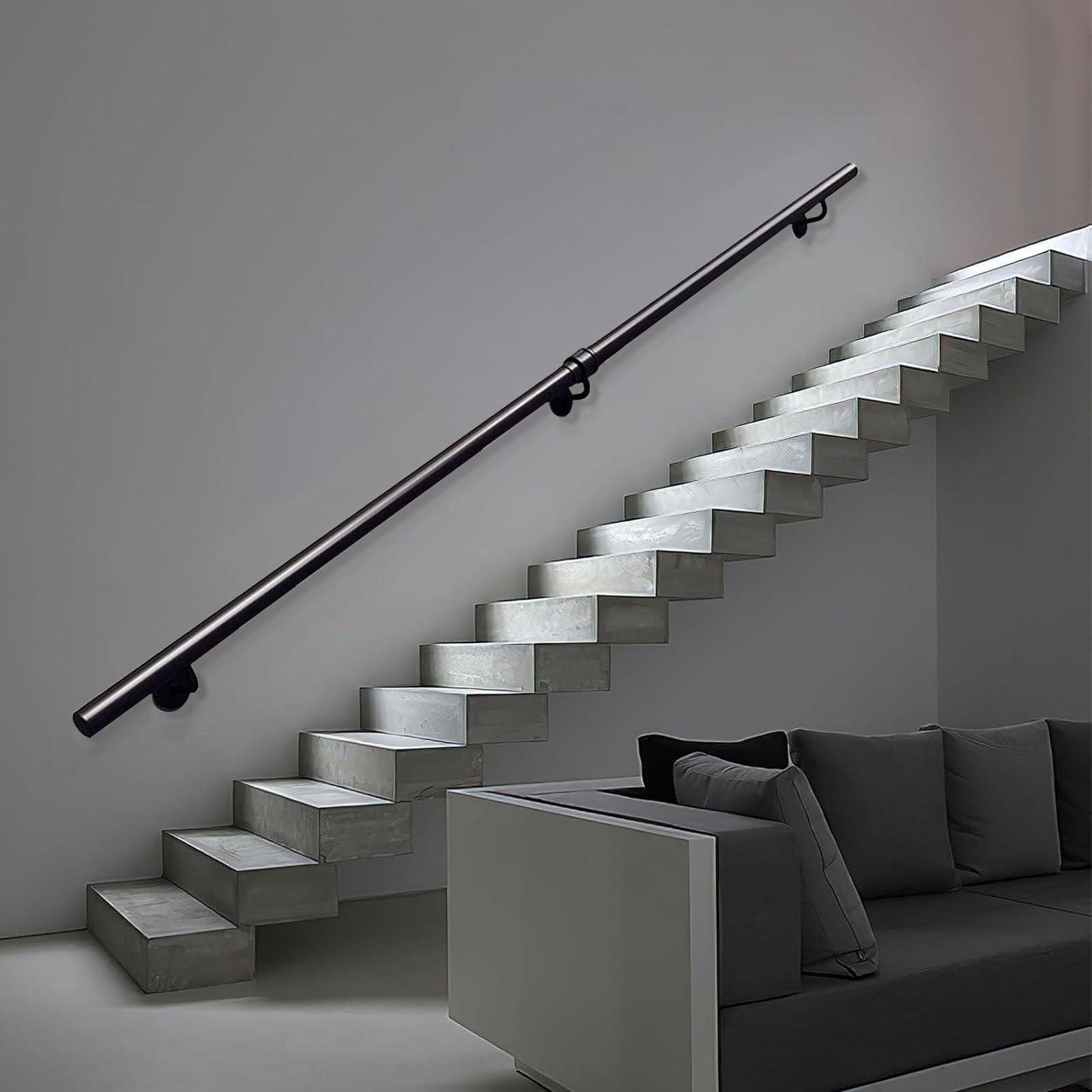 Rampe d'escalier pour couloir et jardin kit de main courante en fer forgé 540cm