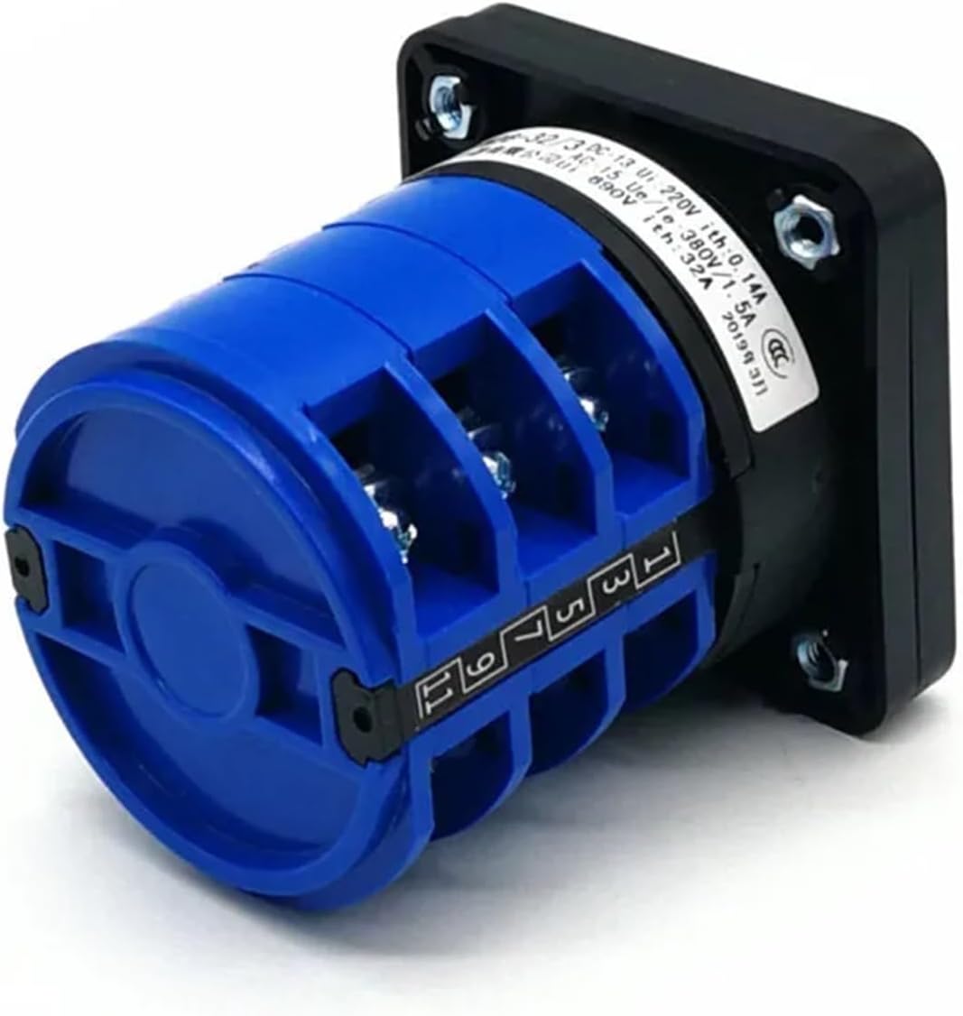 LW28-32 Electric 2/3/4 Position 12 Terminals Rotary Cam Changeover Switch 500V 32A Knob(01)