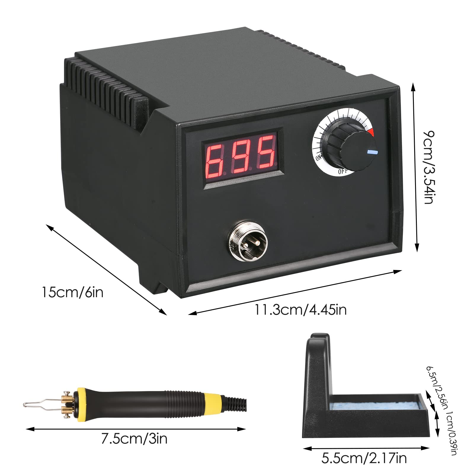 Kit de pyrogravure sur bois, machine de pyrogravure de 60 W avec 33 pointes de fer à souder, écran LCD de température réglable de 35 à 700 °C, convient pour bois, cuir et citrouilles