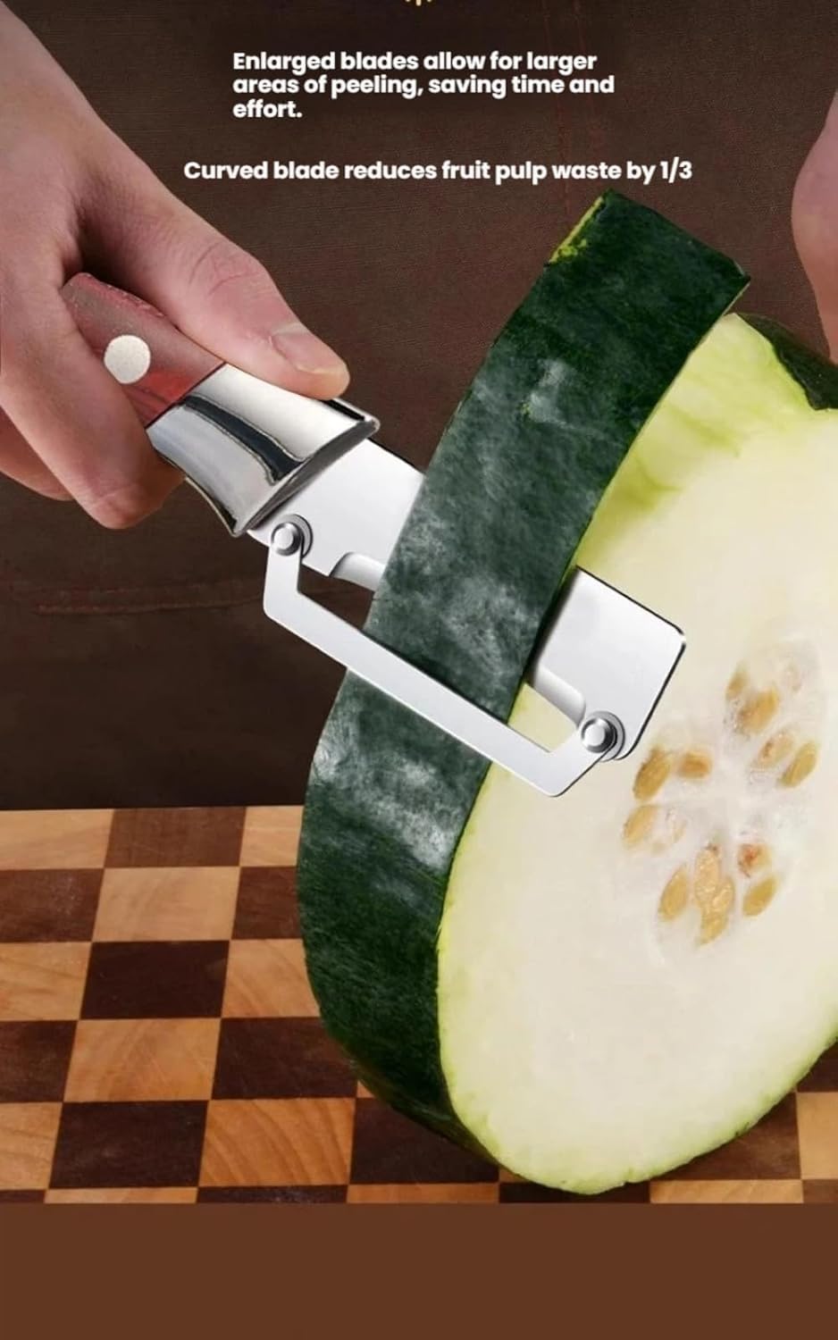 5 peladores multifuncionales, cuchillo pelador de caña de azúcar, pelador de verduras, acero inoxidable, mango ancho ergonómico, agarre cómodo, resistente, para melón grueso, corteza dura, uso en