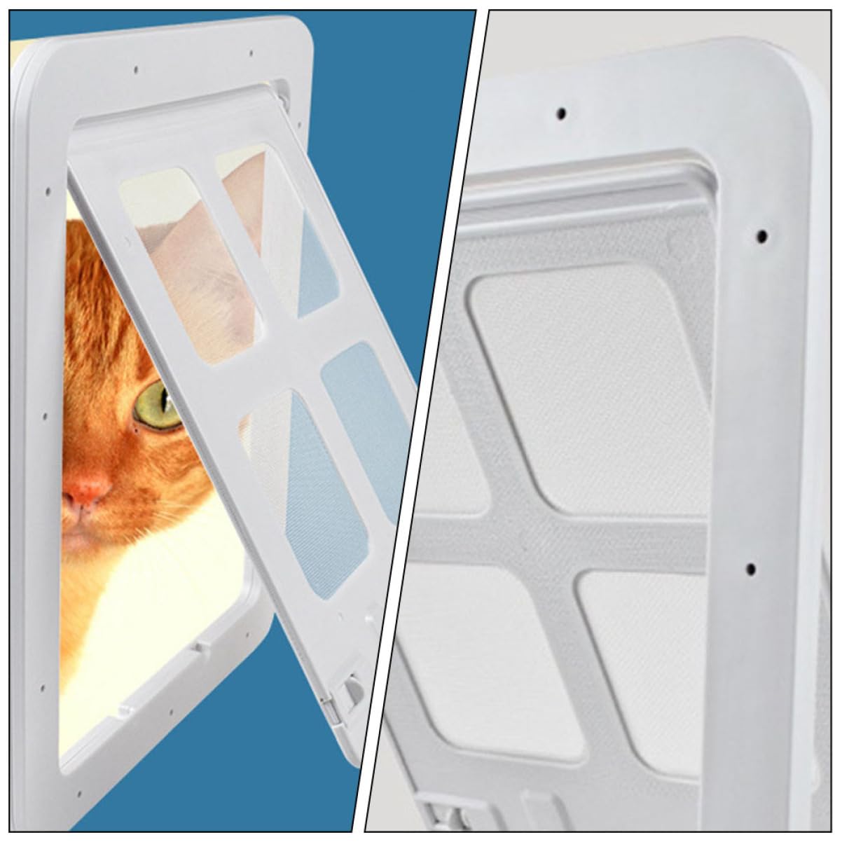 Porte pour Animaux à Rabat pour Chien et Chat, Maille Écran Blanche | PC Nylon, Circulation D’air et Perméabilité, Format pour Animaux, Design Moustiquaire