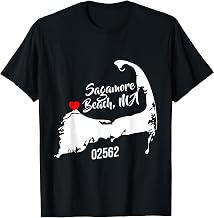 Sagamore Beach MA Heart Cape Cod 02562 Men Women Kids T-Shirt