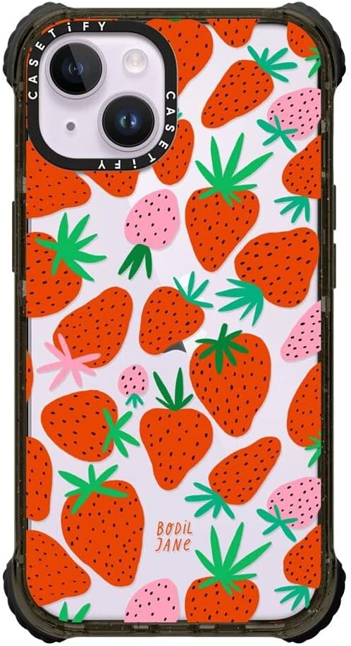 CASETiFY Ultra Impact iPhone 14 Case [Strong Slim / 11.5ft 5X Militray Grade Drop Protection] - Snack Bar Attack - Clear Black
