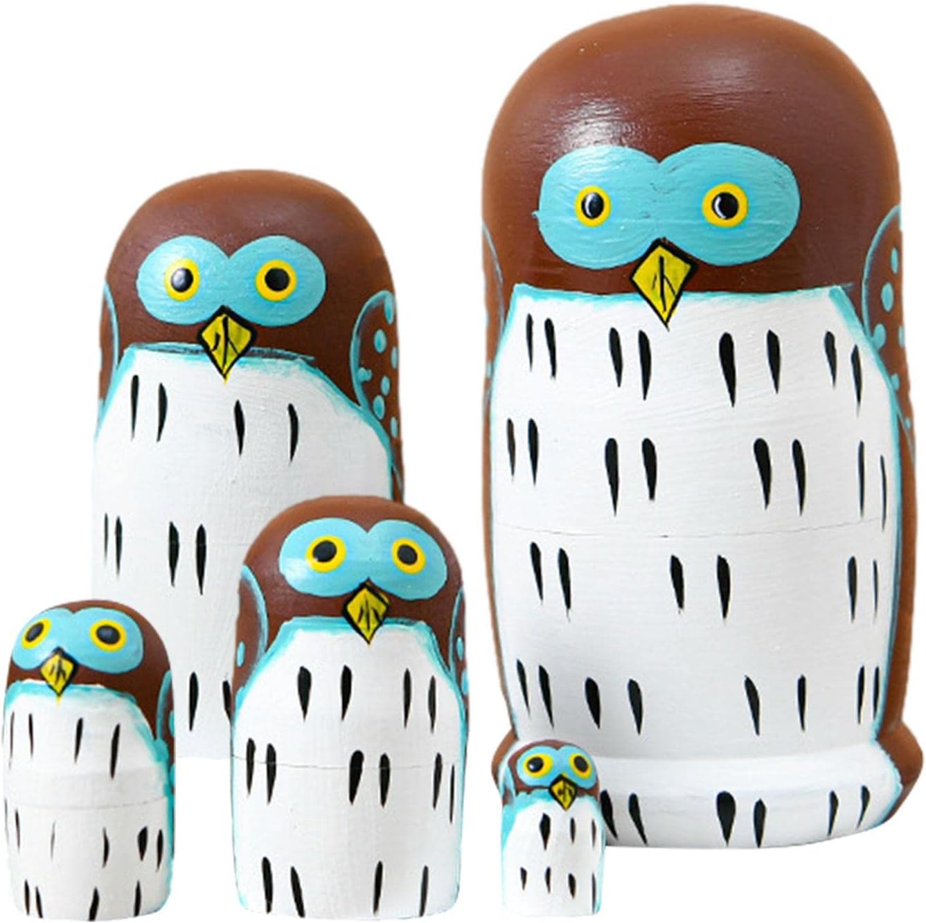 A/R Wooden Russian Nesting Dolls, Owl Handmade Russian