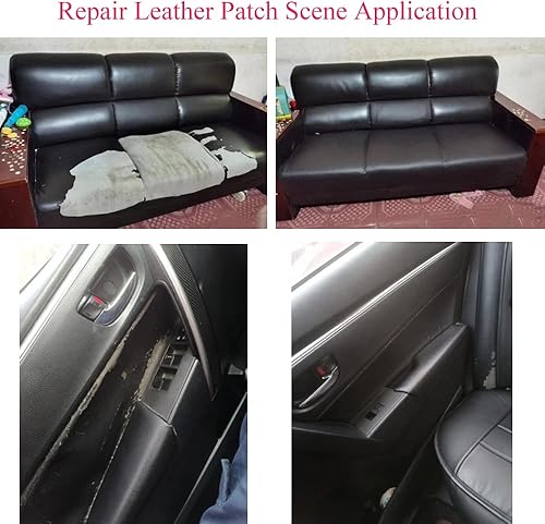Miniatura 7 de Parche de reparación de cuero de 13 x 117 pulgadas para sofás, sofá, asiento de automóvil, muebles autoadhesivos, de cuero, reacabador, corte, mesa,