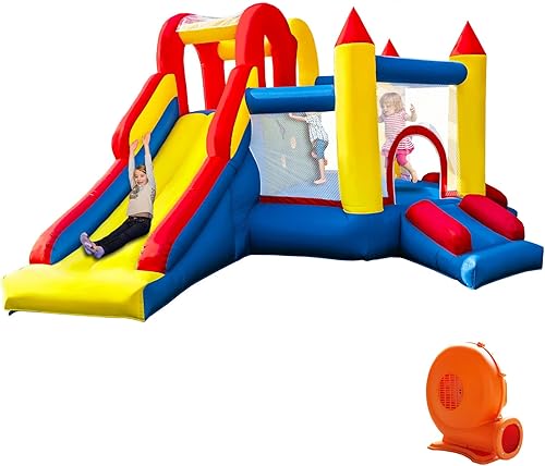Casa inflable para niños de 3 a 8 años, casa hinchable para 4 a 6 niños, divertido y seguro para jugar en interiores y exteriores (12.3 pies de