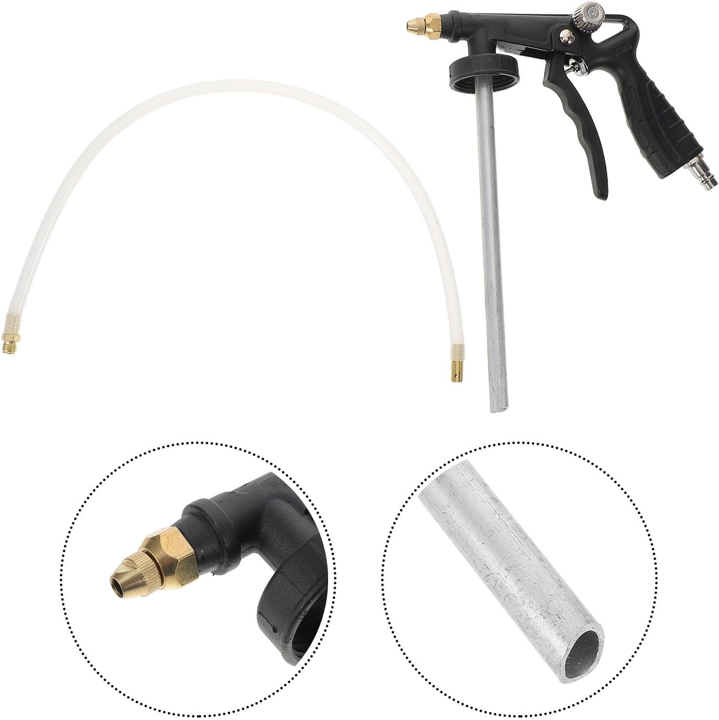 Automotive Undercoating Sprayer Gun with Metal Chip Guard for Truck Bed Liner Coating, Heavy-Duty Black Non-Adjustable Spray Tool for Vehicle Underbody Protection