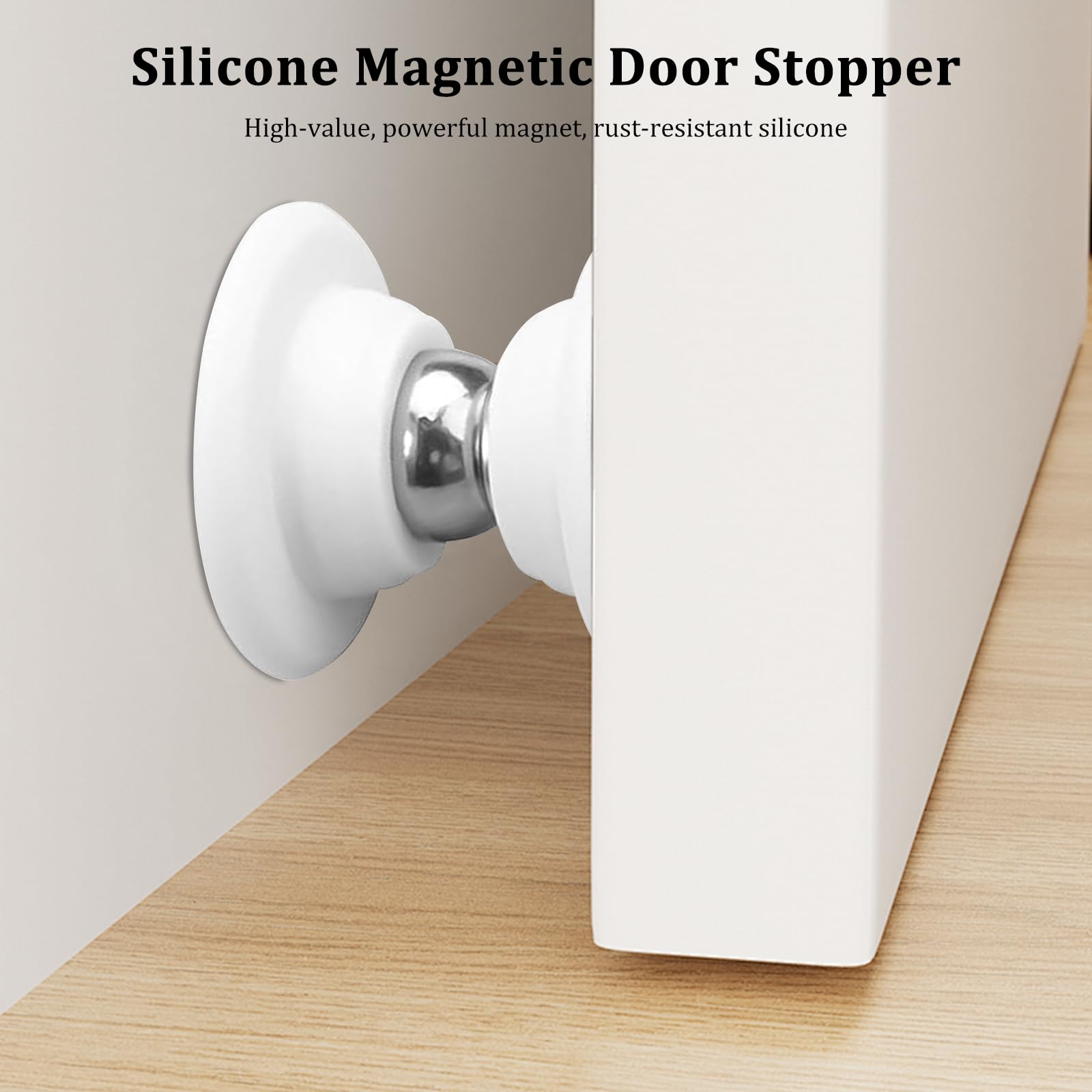 2 Pezzi Fermaporta Magnetico per Camper Bianco Magnetiche Door Holder Ferma Porta da Muro con Viti e Adesivo per Roulotte Barca Auto Scomparti Camper Porta di Sicurezza
