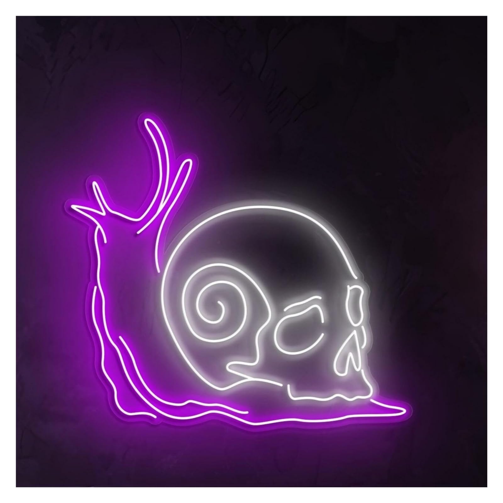 RONGCH Hanging Art Signs Snail Skull Neon Sign, Suitable for Horror House Decor with Brightness Adjustable 50cm