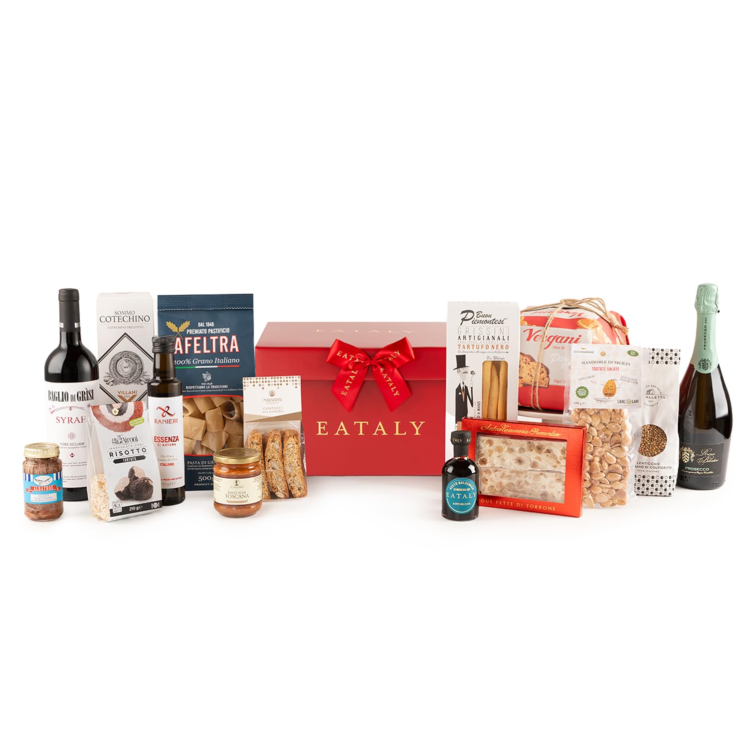 EATALY – Una Cena tra Amici – Cesto Gastronomico con Specialità Italiane – Box Dolce e Salato con 15 Prodotti – Confezione Elegante – Perfetto per Regali e Occasioni Speciali