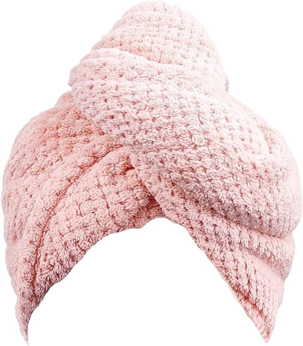 Solid Color Hair Dry Turban Towel Wraps Quick Drying Cap For Women Lightweight Comfortable Home Bathroom Shower Use