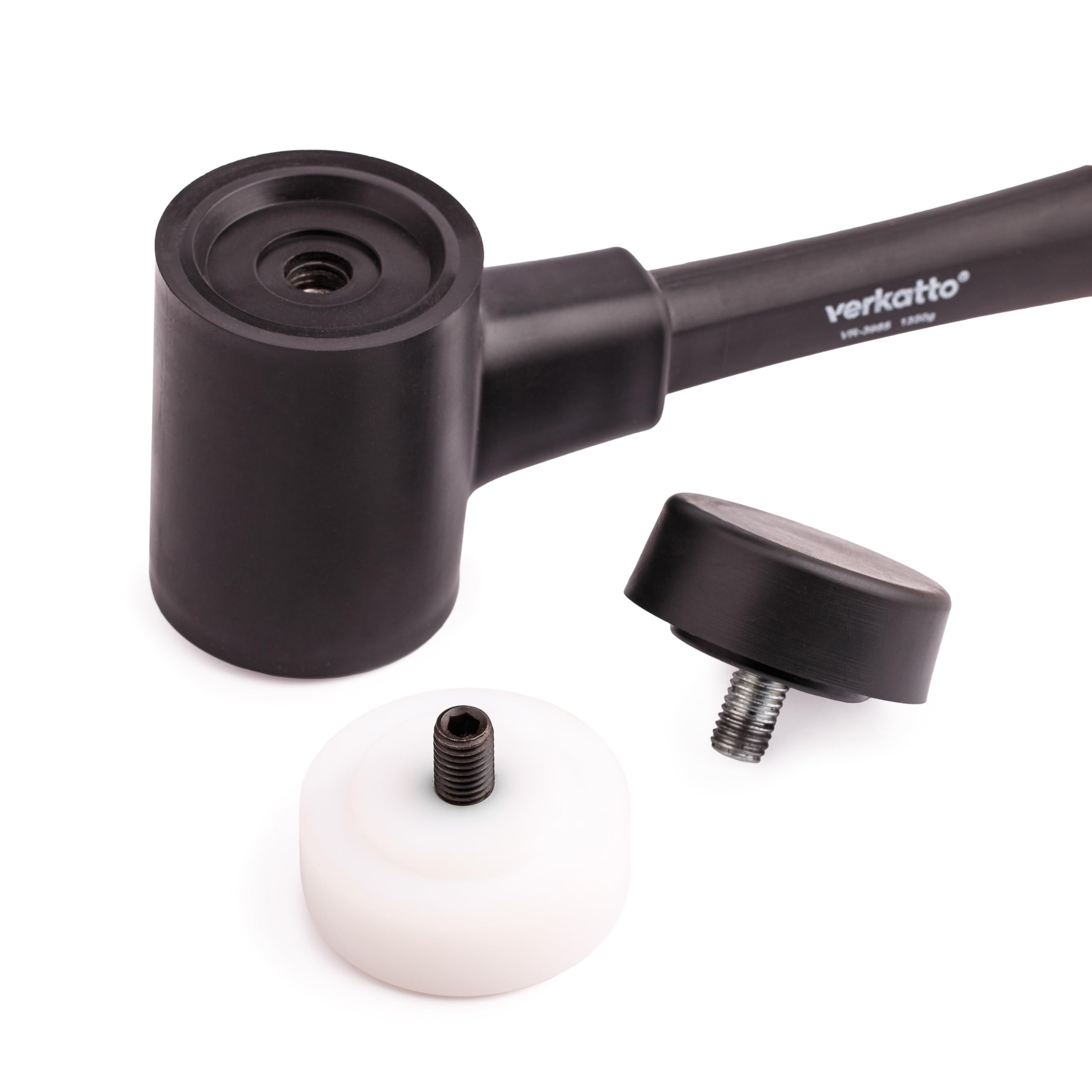 MIVOS Martello senza contraccolpo, 1350 g, con manico in fibra di vetro 2 K, Ø 65 mm, martello per pavimentazione con doppia testa in nylon e gomma, martello di montaggio con testa intercambiabile,