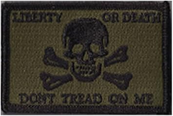 Liberty Or Death Skull & Bones Tactical Patch - Olive Drab