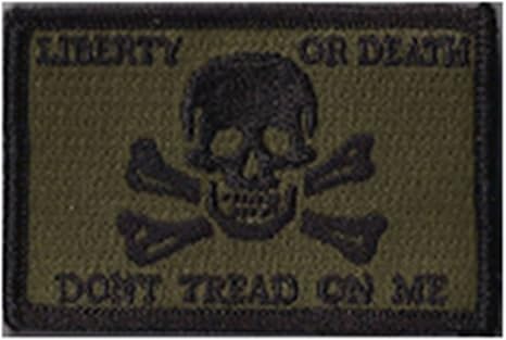 Liberty Or Death Skull & Bones Tactical Patch - Olive Drab
