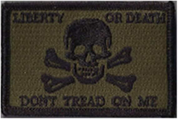 Liberty Or Death Skull & Bones Tactical Patch - Olive Drab