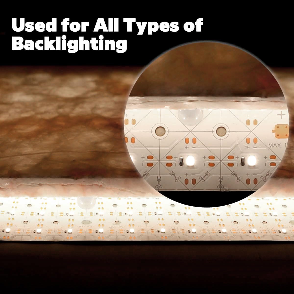 SuperLightingLED Extra Long 6.56ft LED Sheet for Backlighting Countertop, 6000K Flexible Large 78.7" x 9.45" 24V LED Light Sheet, Cuttable Dimmable Slim Panel Light with Accessory (6000K, 6.56Ft IP20) - Image 6