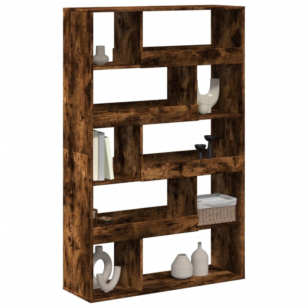 Divisorio per ambienti in legno 100 x 33 x 156,5 cm, 10 scomparti, scaffale per libri, DVD, riviste, mobile versatile