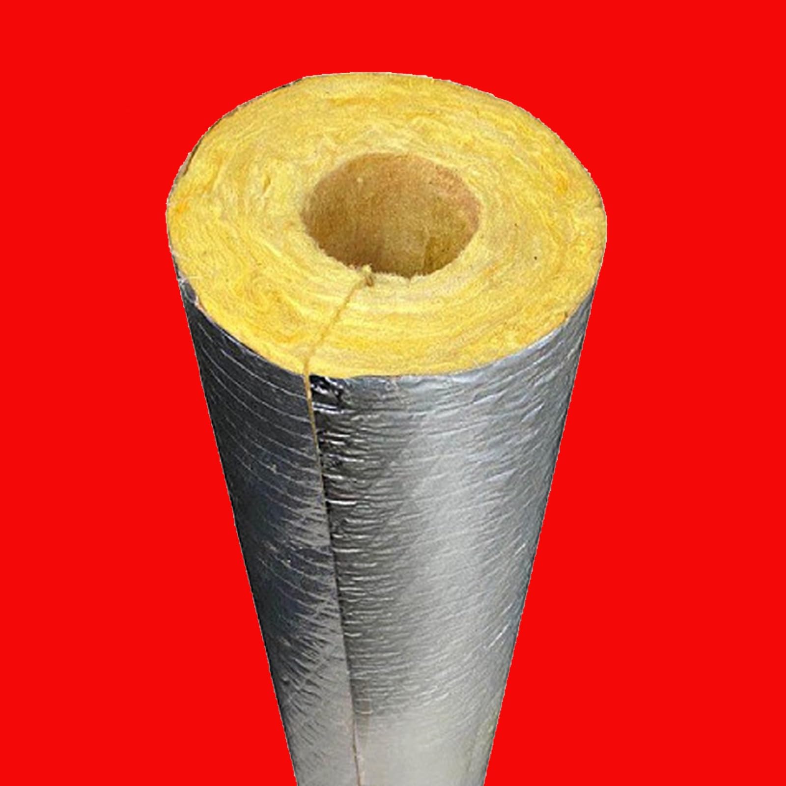 Fundas De Aislamiento Térmico, Papel De Aluminio Coquilla Aislante, Tubo De Lana De Fibra De Vidrio, para Riego Exterior En Invierno Tuberías De Fábrica Al Aire(L 1M-159MM/6.3IN-50MM)