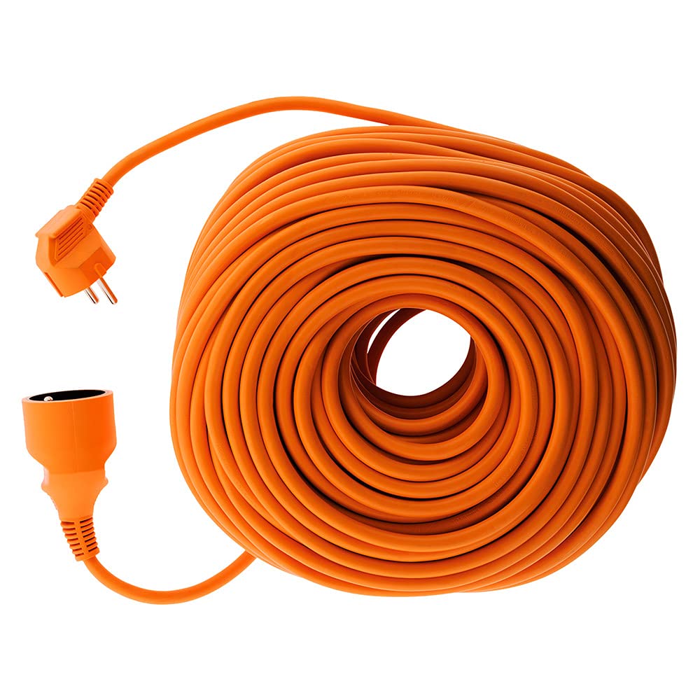 Zenitech - Prolunga da giardino, 16 A, HO5VV-F, 3G1,5, 2P+Terra, 50 m, colore: Arancione