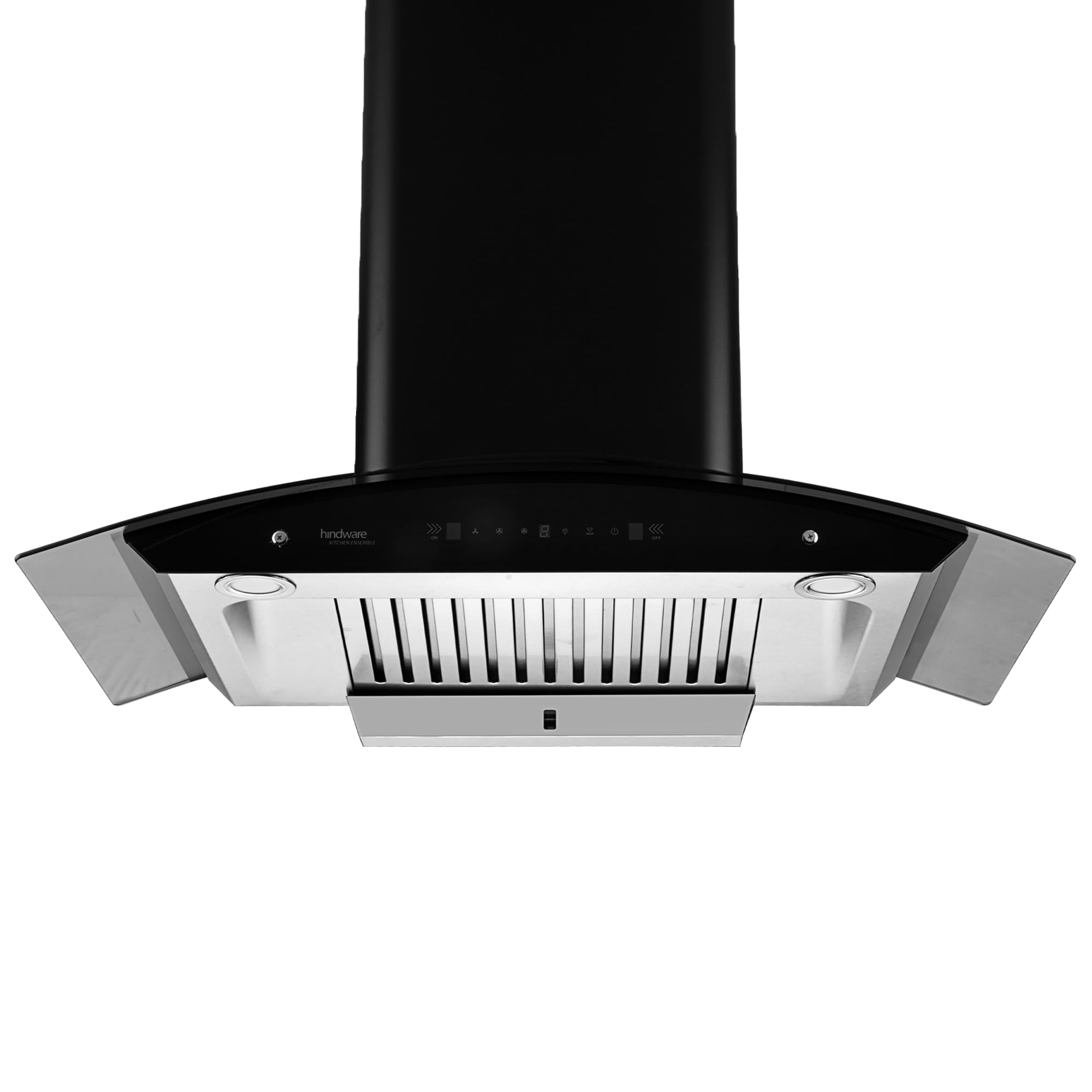 Hindware Smart Appliances | Nevio Plus 90 cm Chimney | 1400 CMH | Curved Glass | Baffle Filter | Auto Clean | Touch Control, Motion Sensors | 10 Yrs Warranty on Motor & 2 Yrs on Product (Black)-image-7