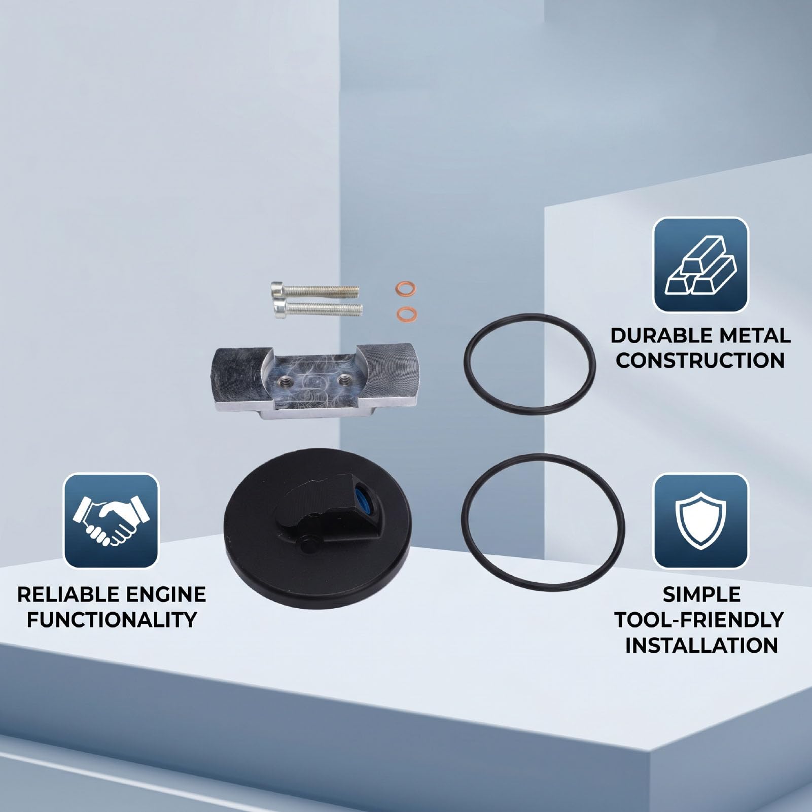 Cryfokt Kit di Riparazione Adattatore Astina di Livello, Kit di Riparazione Adattatore Astina di Livello Olio Motore Ad Alta compatibilità, di di per Auto con Anelli per 7.3L 1994-2003 Van E250 E350