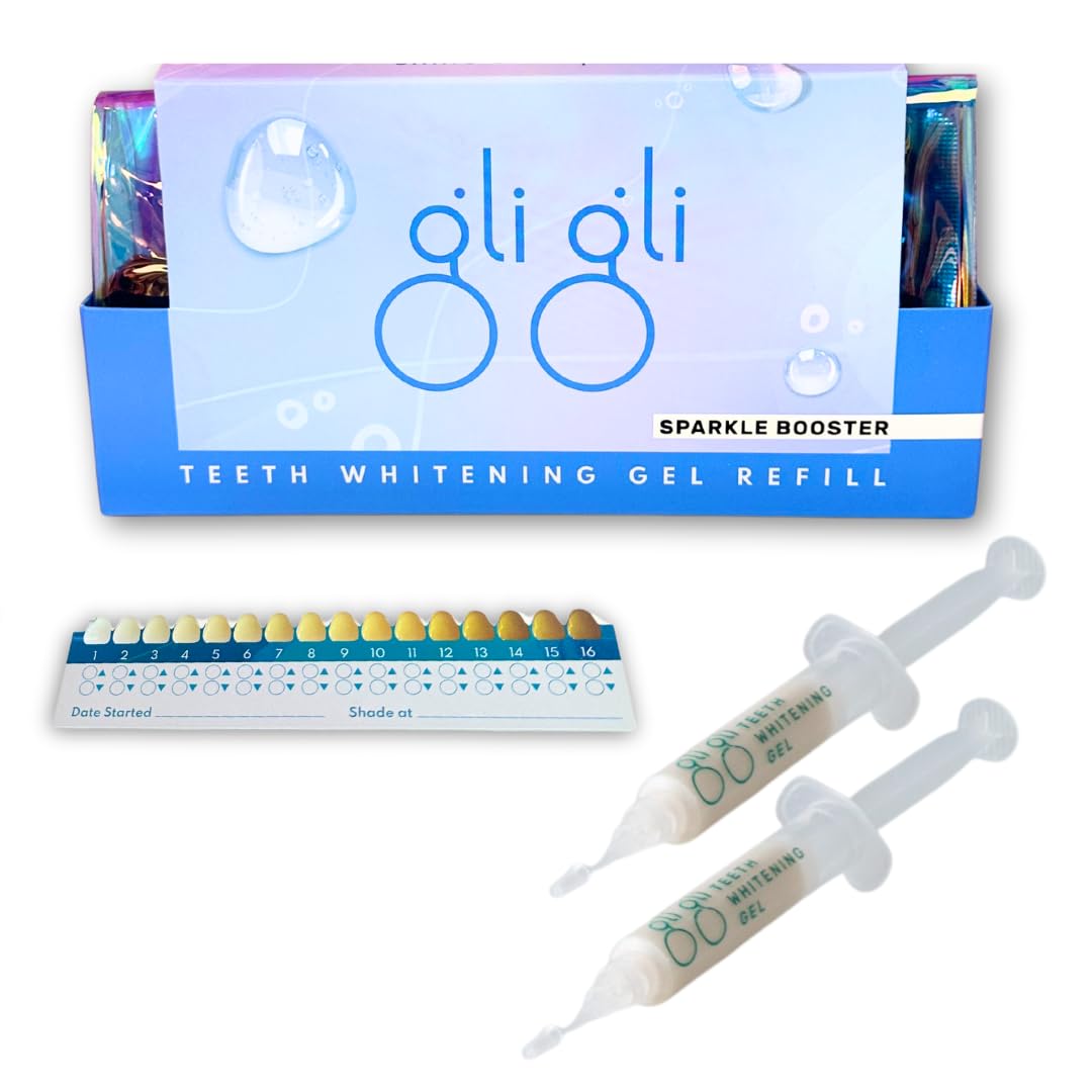 Sparkle Booster Gel de blanchiment des dents – 2 seringues de gel blanchissant Pap de 5 ml, sans peroxyde, fabriqué au Royaume-Uni – Traitement de 10 à 15 jours pour dents sensibles