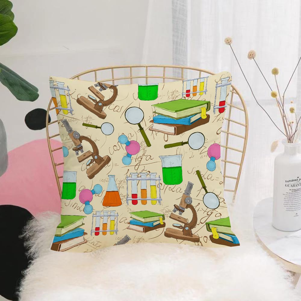 Hyosxw Science Education Sketch With Book Equation. - A7 Cushion Cover,Throw Pillow Case Home Decorative For Living Room Bedroom Sofa Chair 18X18 Inch,Science Education Sketch With Book Equation.,Pillowcase 45X45cm