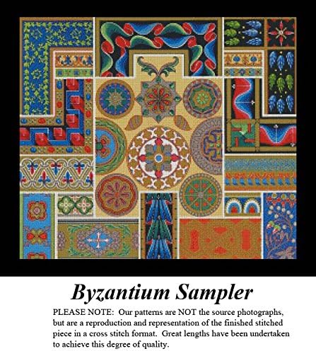 Byzantium Sampler, Artful Designs and Fractals Cross Stitch Pattern (Pattern Only, You Provide the Floss and Fabric)