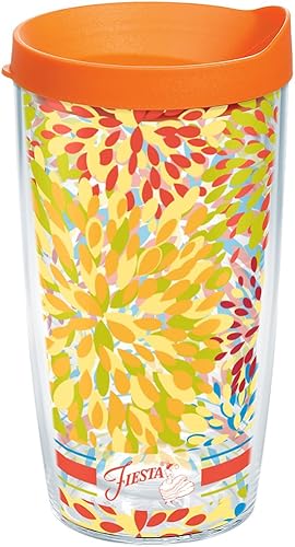 Tervis Fiesta Poppy Calypso - Vaso térmico con tapa, transparente