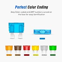 Vista 6 de Nilight - 50030R 120 piezas Fusibles de cuchilla estándar 5A/7.5A/10A/15A/20A/25A/30A AMP Juego surtido con 5 paquetes de portafusibles en línea
