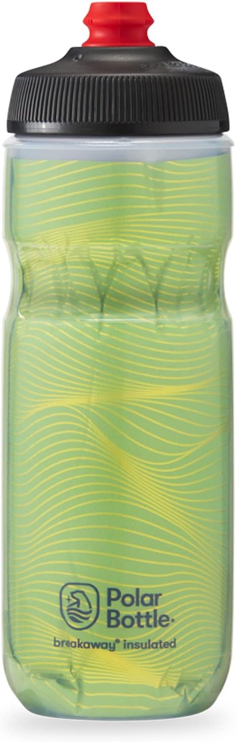 Polar Bottle Breakaway Insulated Water Bottle - BPA Free, Cycling & Sports Squeeze Bottle (Jersey Knit - Highlighter, 20 oz)