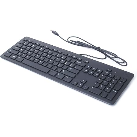 Genuine Dell F8M3Y, KB113P USB Wired Slim Black Quiet Computer Keyboard For Desktop and Notebook Systems 104-Key, QWERTY Layout,