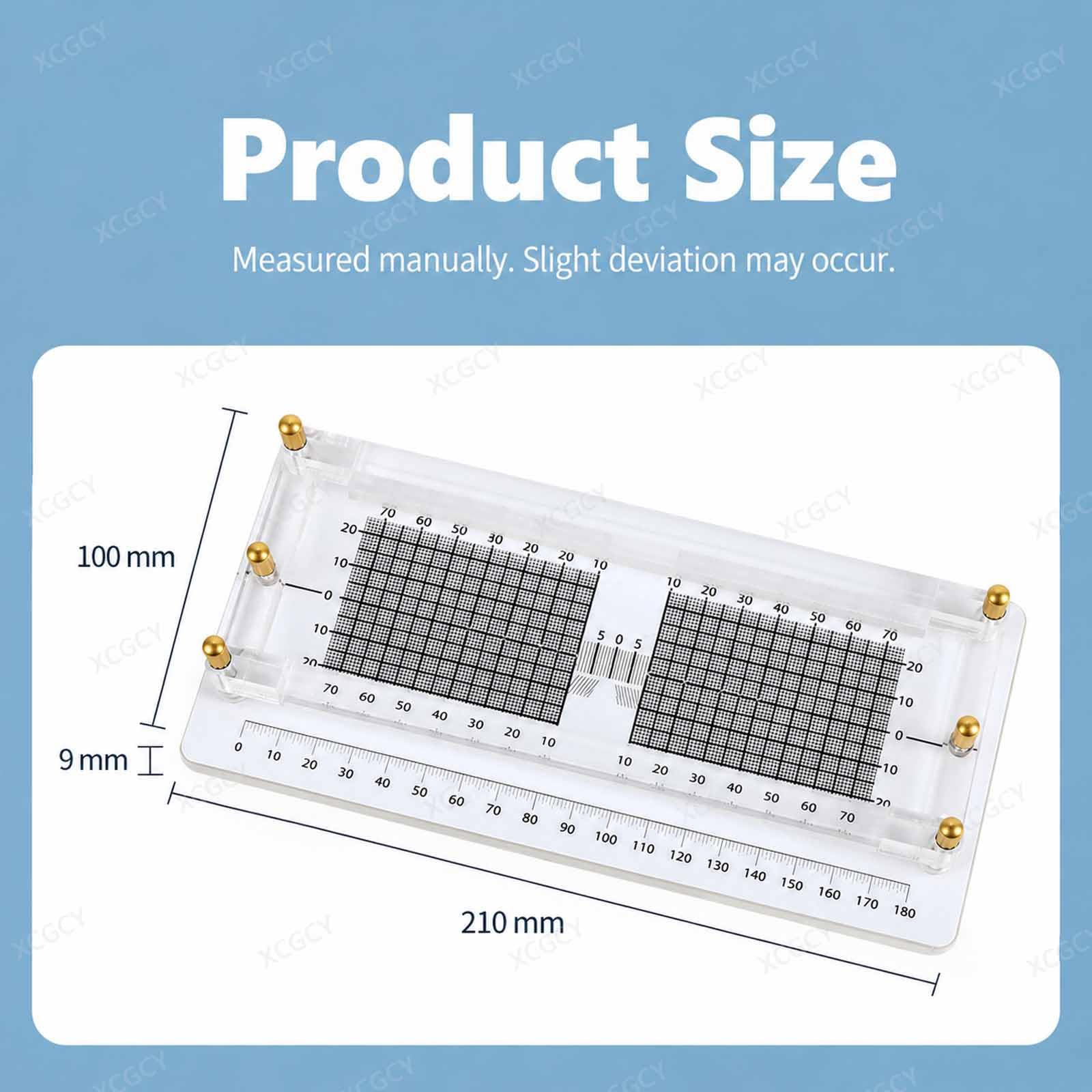 Instrumento De Medición De Paralelismo para Monturas De Gafas, Herramienta De Medición para Gafas Sin Montura, Escala De Ángulo Ajustable De 4 Lados para Lentes Y Reparación Óptica