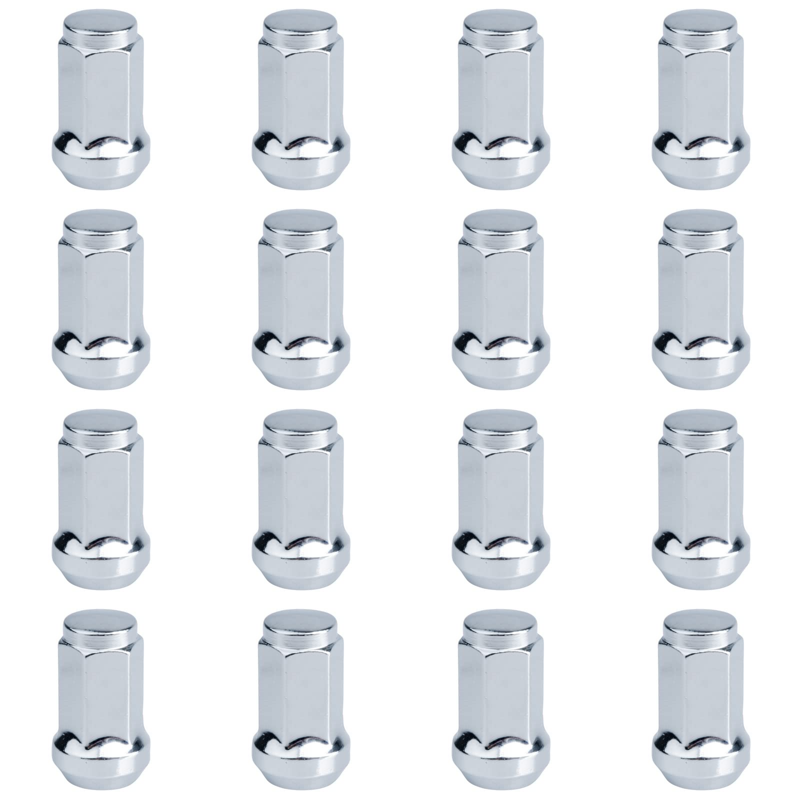 (16 Pack) Tusk Tapered Lug Nut 10mm x 1.25mm Thread Pitch w/14mm Head Chrome for Yamaha Banshee 350 1987-2006